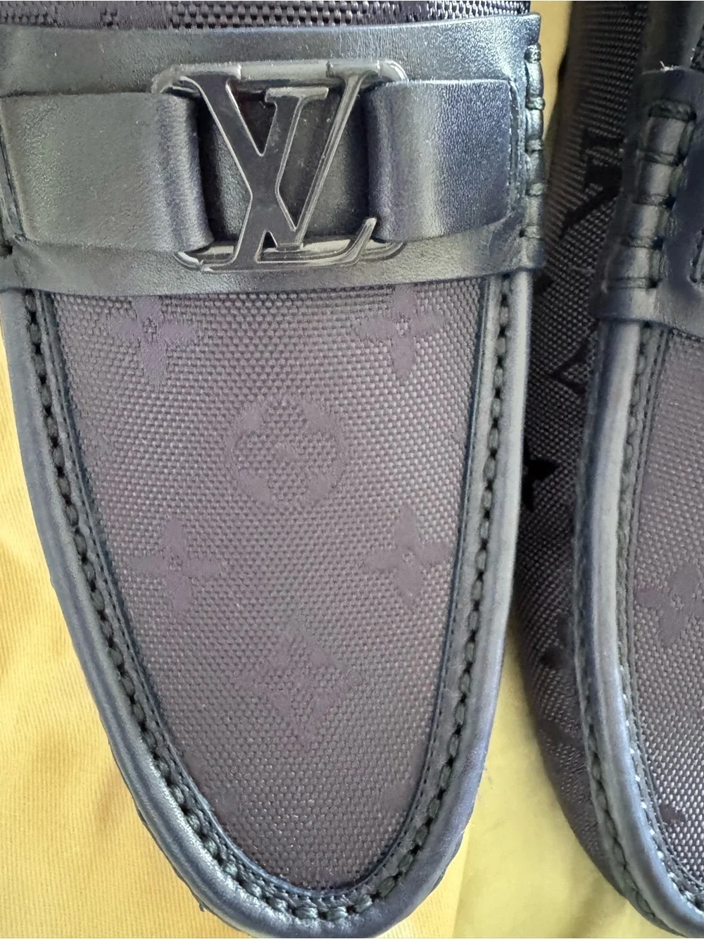 Louis Vuitton Men’s Hockenheim Monogram Slip-On Loafers in blue